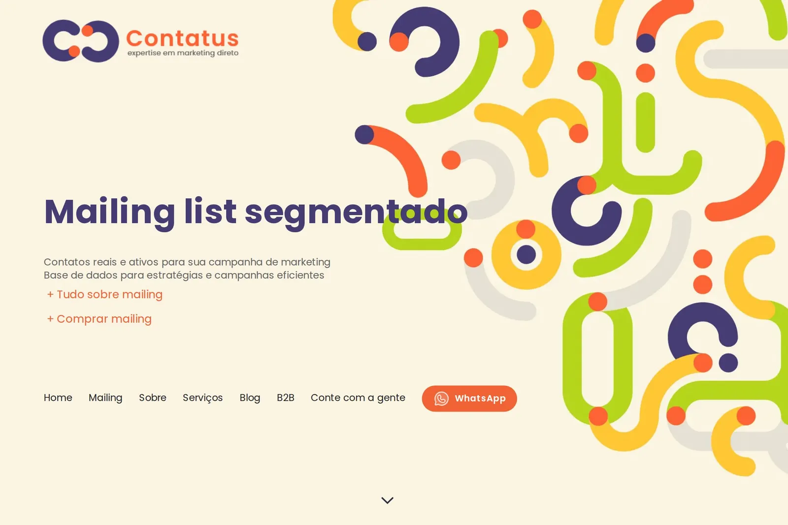 Página inicial do site Contatus